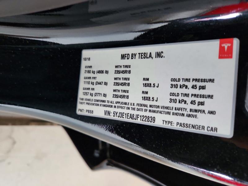 Aukcja sprzedaży 2018 Tesla Model 3, vin: 5YJ3E1EA8JF122839, numer aukcji: 41983296