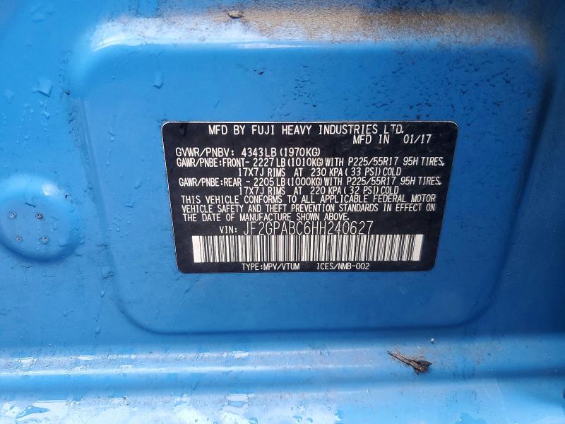 Продаж на аукціоні авто 2017 Subaru Crosstrek, vin: JF2GPABC6HH240627, номер лоту: 46149176