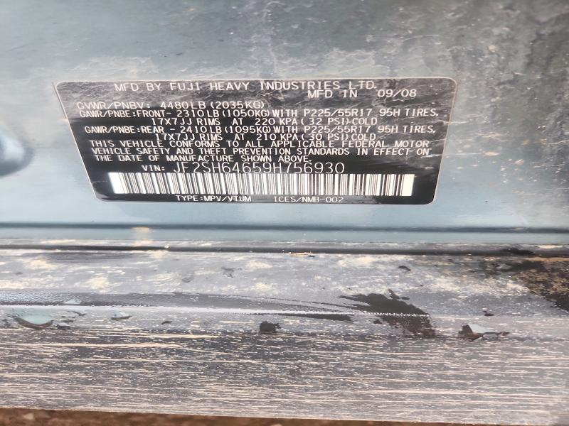46024036 :رقم المزاد ، JF2SH64659H756930 vin ، 2009 Subaru Forester مزاد بيع