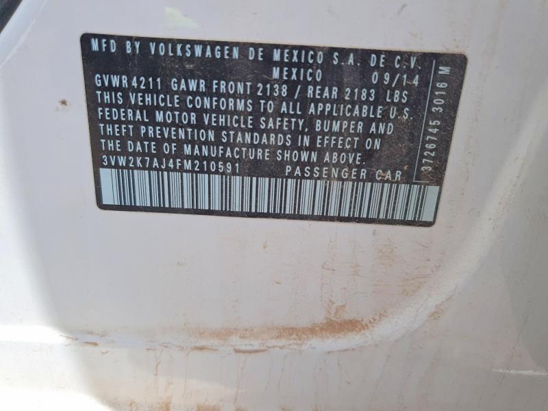 Aukcja sprzedaży 2015 Volkswagen Jetta, vin: 3VW2K7AJ4FM210591, numer aukcji: 48307206