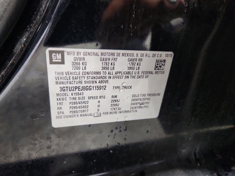 Aukcja sprzedaży 2016 Gmc Sierra, vin: 3GTU2PEJ8GG115912, numer aukcji: 48190186