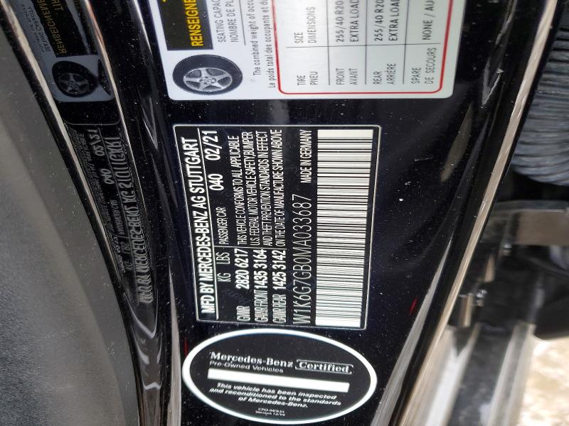 Продаж на аукціоні авто 2021 Mercedes-benz S, vin: W1K6G7GB0MA033687, номер лоту: 46264686