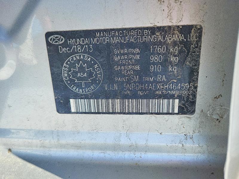 Продажа на аукционе авто 2014 Hyundai Elantra, vin: 5NPDH4AEXEH464595, номер лота: 78665165
