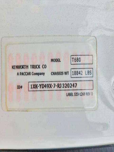 Продажа на аукционе авто 2024 Kenworth T680, vin: 1XKYD49X7RJ320247, номер лота: 98663105