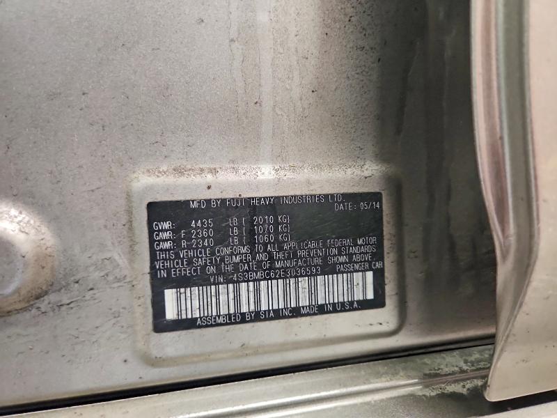 2014 Subaru Legacy მანქანა იყიდება აუქციონზე, vin: 4S3BMBC62E3036593, აუქციონის ნომერი: 78767515