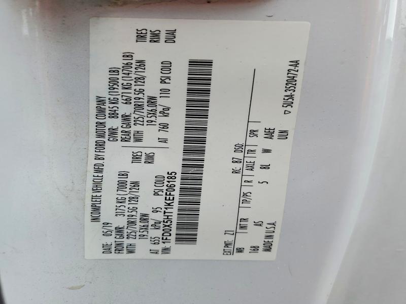 79514585 :رقم المزاد ، 1FD0X5HT1KEF06185 vin ، 2019 Ford F550 مزاد بيع