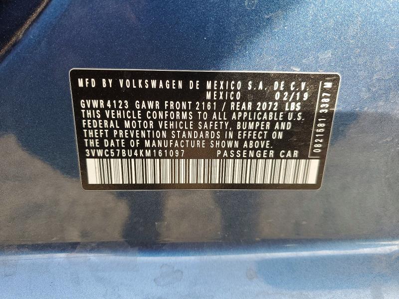 Продажа на аукционе авто 2019 Volkswagen Jetta, vin: 3VWC57BU4KM161097, номер лота: 47138546
