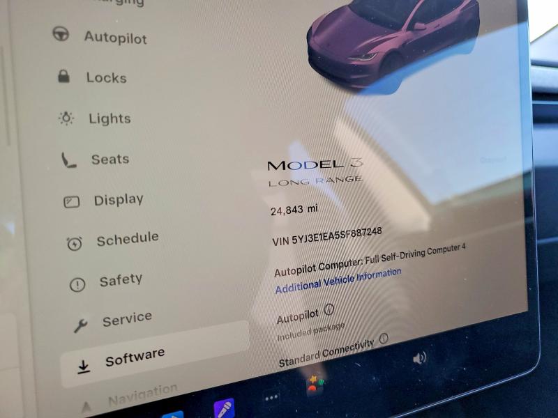 Auction sale of the 2025 Tesla Model 3, vin: 5YJ3E1EA5SF887248, lot number: 46478206
