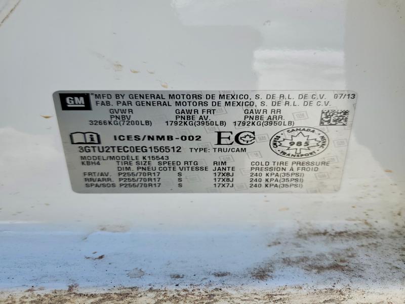 2014 Gmc Sierra მანქანა იყიდება აუქციონზე, vin: 3GTU2TEC0EG156512, აუქციონის ნომერი: 79425415