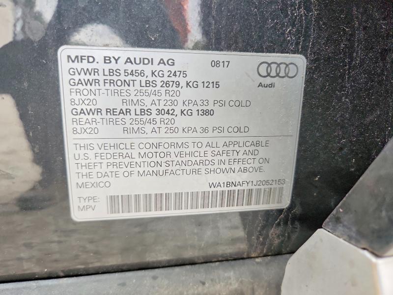 Aukcja sprzedaży 2018 Audi Q5, vin: WA1BNAFY1J2052153, numer aukcji: 48119186