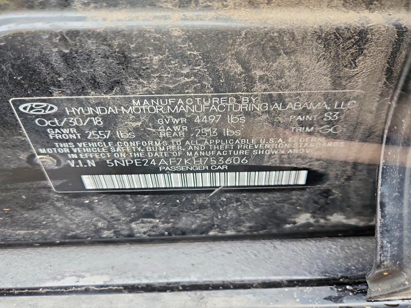 Aukcja sprzedaży 2019 Hyundai Sonata, vin: 5NPE24AF7KH753606, numer aukcji: 79576055