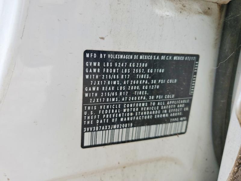 79519145 :رقم المزاد ، 3VV3B7AX3JM020819 vin ، 2018 Volkswagen Tiguan مزاد بيع