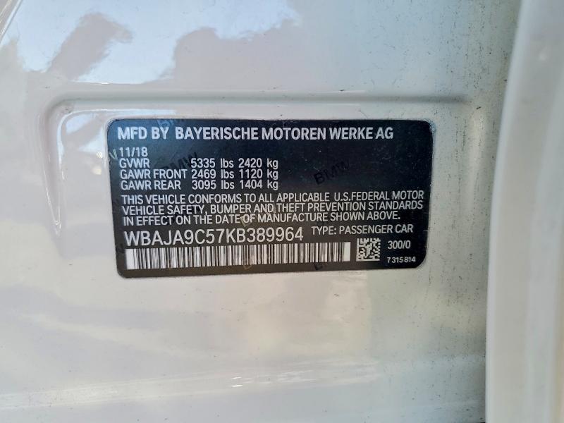 Aukcja sprzedaży 2019 Bmw 530e, vin: WBAJA9C57KB389964, numer aukcji: 41614216
