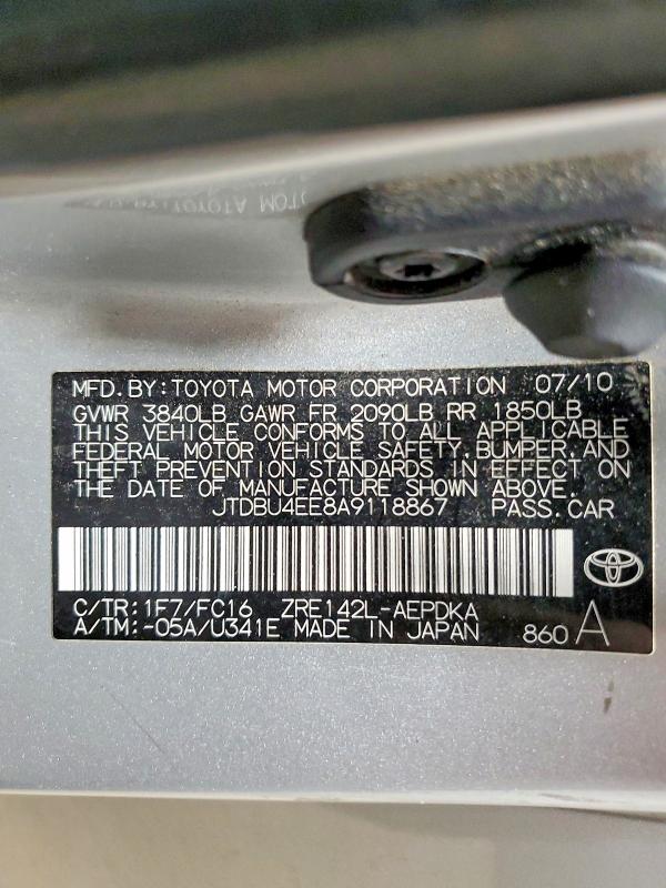 Продажа на аукционе авто 2010 Toyota Corolla, vin: JTDBU4EE8A9118867, номер лота: 47700596