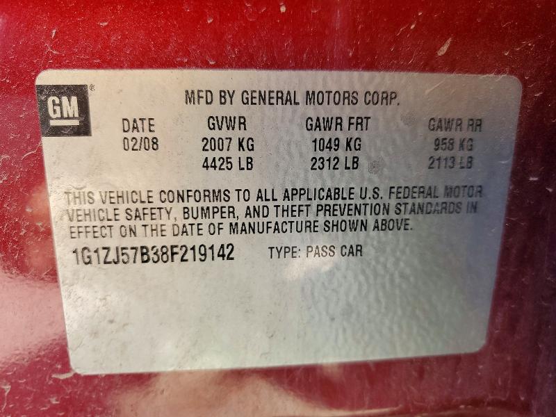 79033605 :رقم المزاد ، 1G1ZJ57B38F219142 vin ، 2008 Chevrolet Malibu مزاد بيع