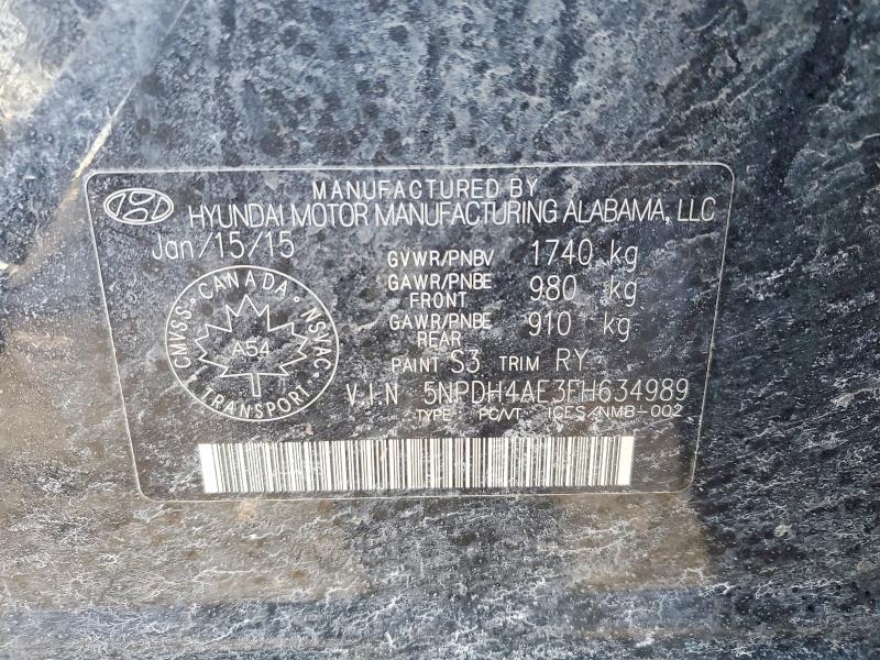 Продаж на аукціоні авто 2015 Hyundai Elantra, vin: 5NPDH4AE3FH634989, номер лоту: 47928976