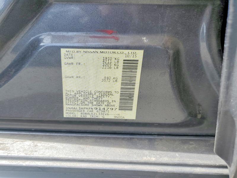 47837636 :رقم المزاد ، 1N4AL3APXFN914797 vin ، 2015 Nissan Altima مزاد بيع