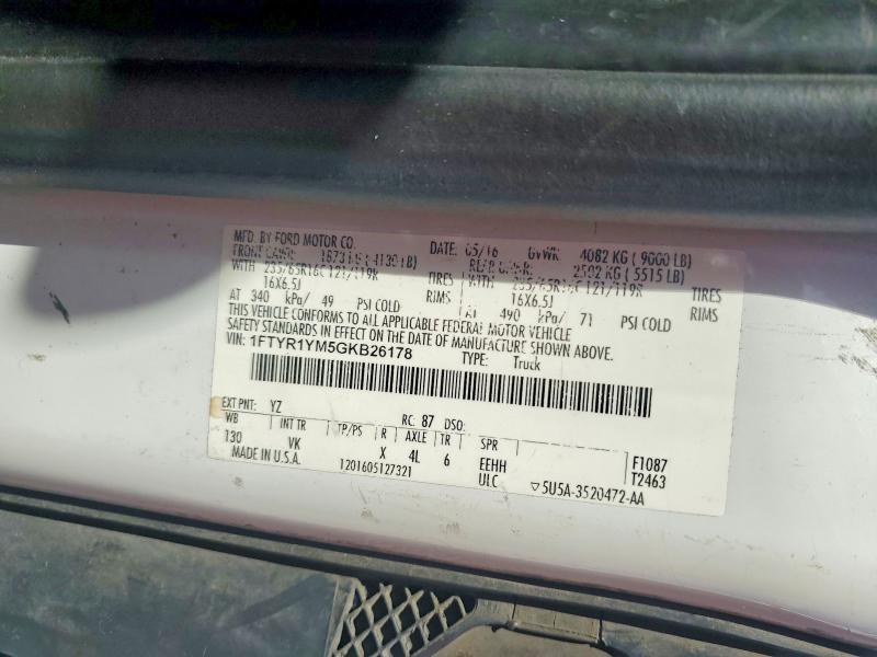 Aukcja sprzedaży 2016 Ford Transit, vin: 1FTYR1YM5GKB26178, numer aukcji: 50687806