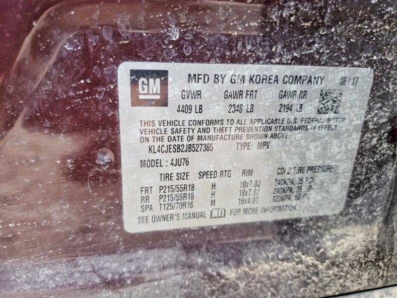 Aukcja sprzedaży 2018 Buick Encore, vin: KL4CJESB2JB527365, numer aukcji: 47007336