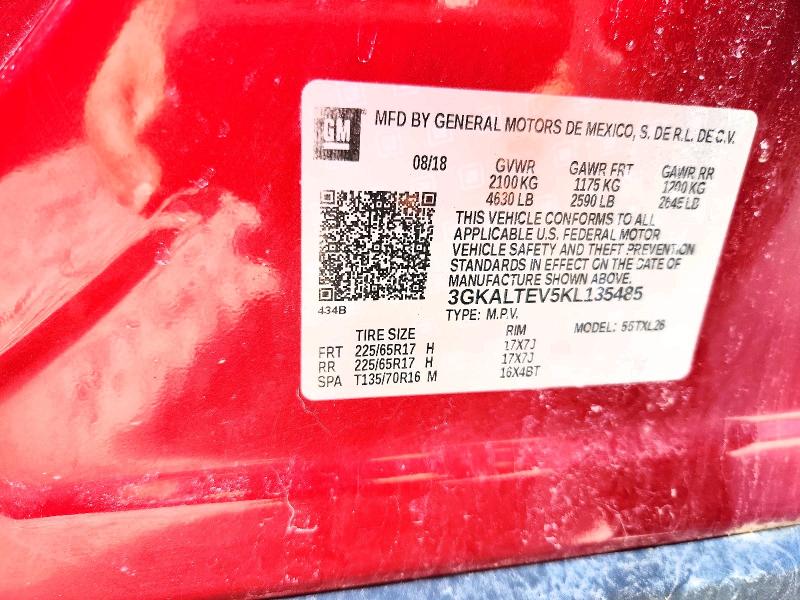 Auction sale of the 2019 Gmc Terrain, vin: 3GKALTEV5KL135485, lot number: 46853086