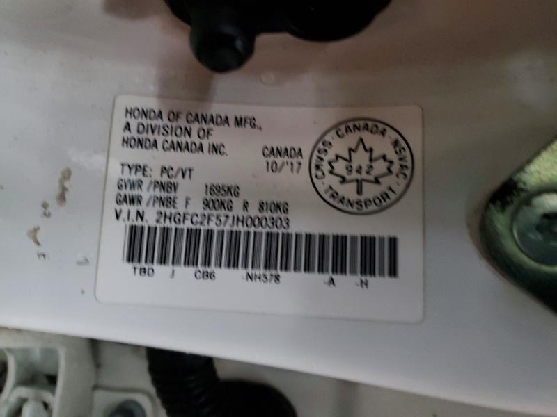 Aukcja sprzedaży 2018 Honda Civic, vin: 2HGFC2F57JH000303, numer aukcji: 41831956