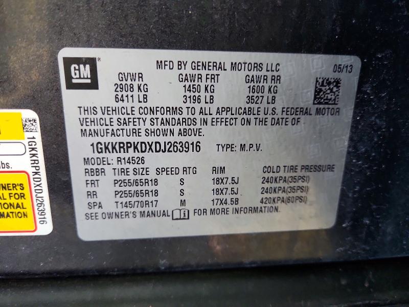 Aukcja sprzedaży 2013 Gmc Acadia, vin: 1GKKRPKDXDJ263916, numer aukcji: 46340286