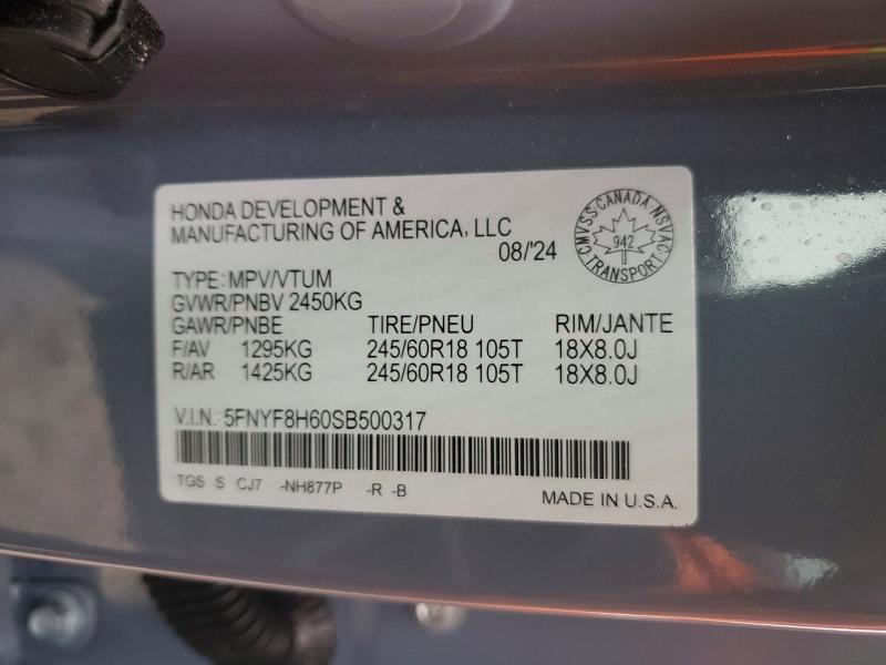 Aukcja sprzedaży 2025 Honda Passport, vin: 5FNYF8H60SB500317, numer aukcji: 46447616