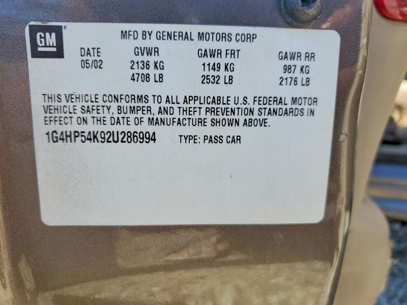 Aukcja sprzedaży 2002 Buick Lesabre, vin: 1G4HP54K92U286994, numer aukcji: 45979156