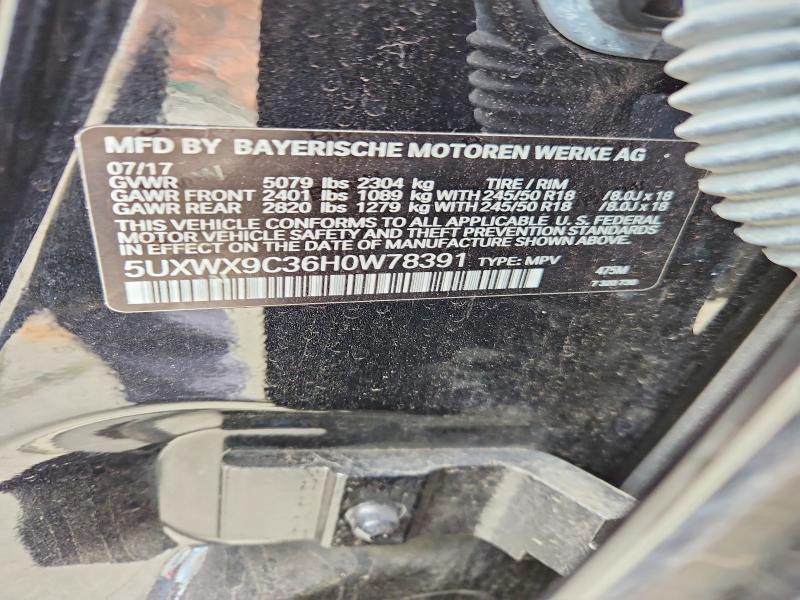 79241225 :رقم المزاد ، 5UXWX9C36H0W78391 vin ، 2017 Bmw X3 مزاد بيع