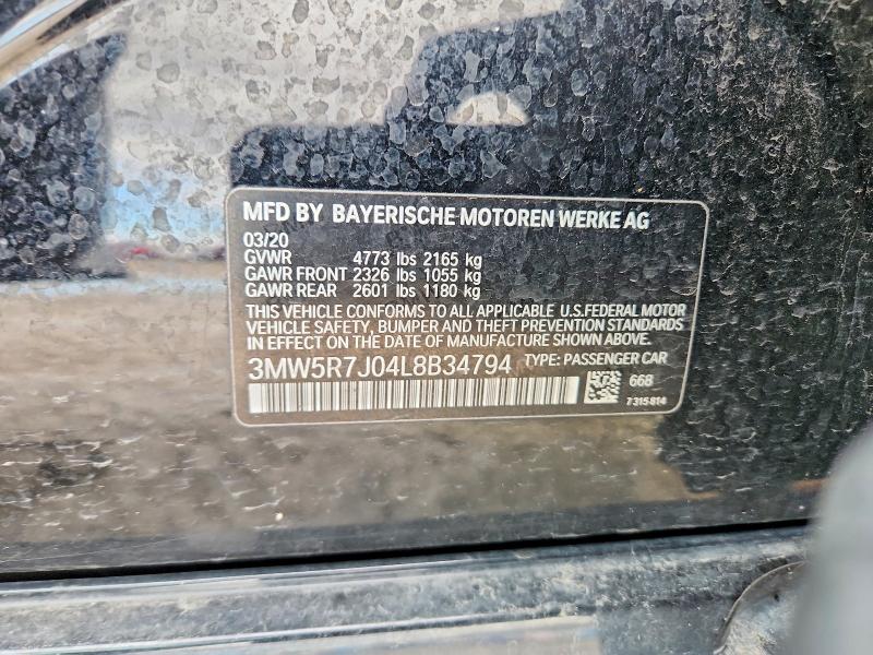 Продажа на аукционе авто 2020 Bmw 330xi, vin: 3MW5R7J04L8B34794, номер лота: 41942946