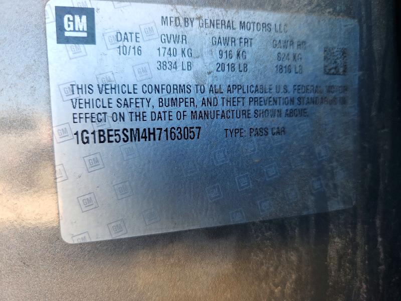 46064056 :رقم المزاد ، 1G1BE5SM4H7163057 vin ، 2017 Chevrolet Cruze مزاد بيع