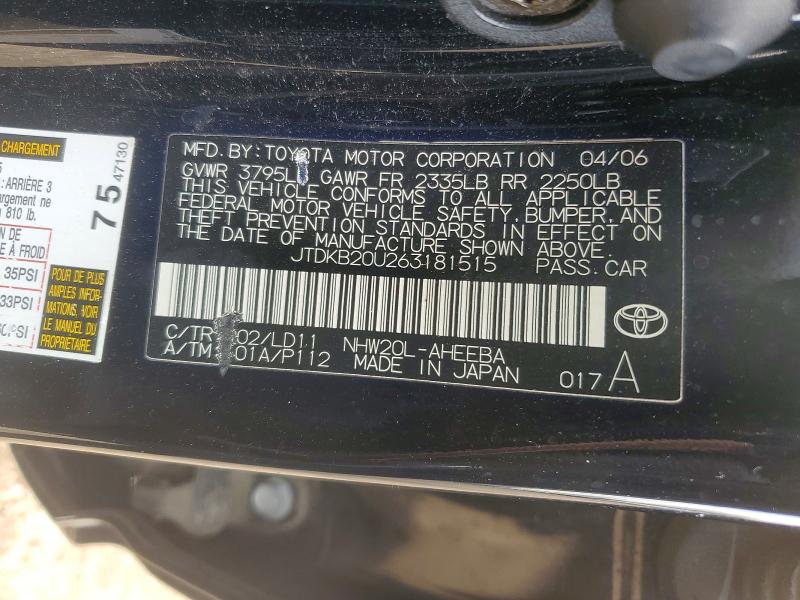 47419386 :رقم المزاد ، JTDKB20U263181515 vin ، 2006 Toyota Prius مزاد بيع