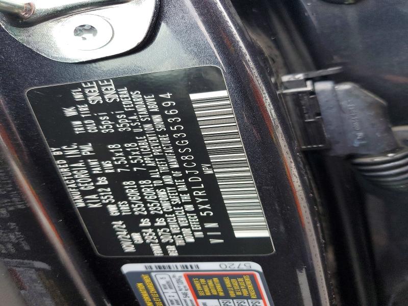2025 Kia Sorento მანქანა იყიდება აუქციონზე, vin: 5XYRLDJC8SG353694, აუქციონის ნომერი: 41724226