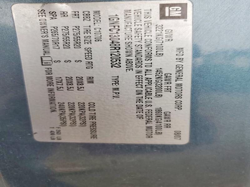 79709885 :رقم المزاد ، 1GNFC13048R120532 vin ، 2008 Chevrolet Tahoe مزاد بيع