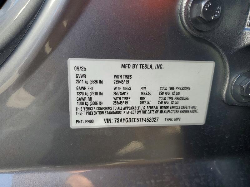 Продаж на аукціоні авто 2026 Tesla Model Y, vin: 7SAYGDEE5TF452027, номер лоту: 79318085