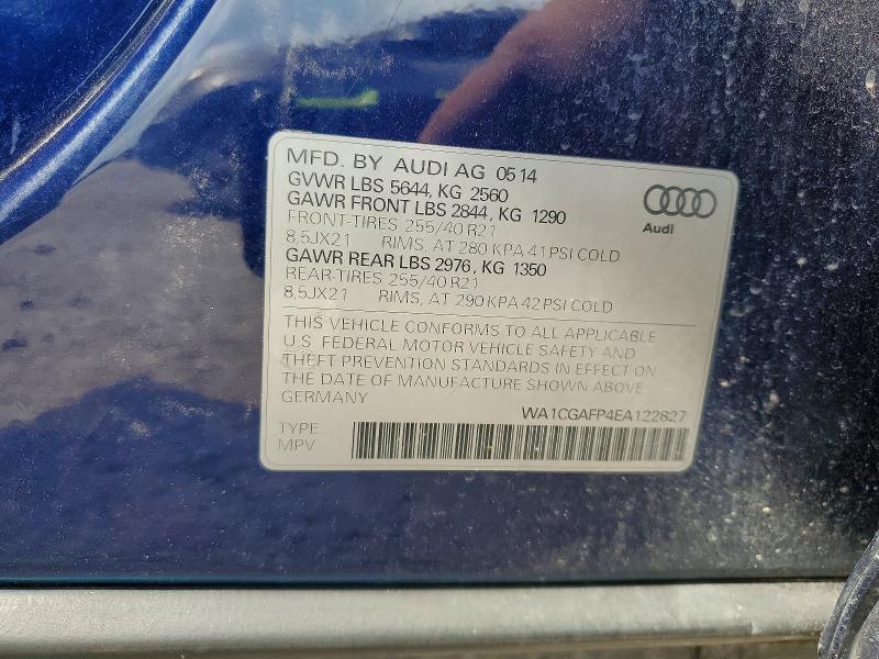 Aukcja sprzedaży 2014 Audi Sq5, vin: WA1CGAFP4EA122827, numer aukcji: 47156716
