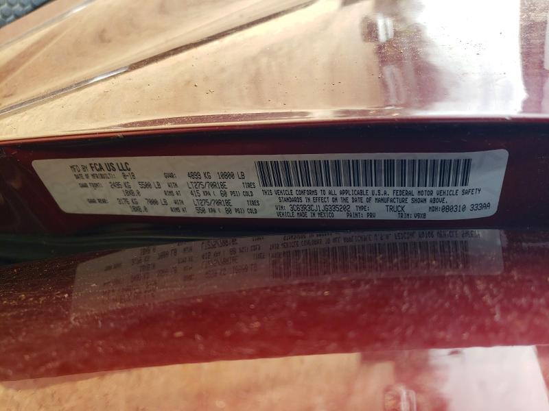 41868726 :رقم المزاد ، 3C63R3CJ1JG335202 vin ، 2018 Ram 3500 مزاد بيع