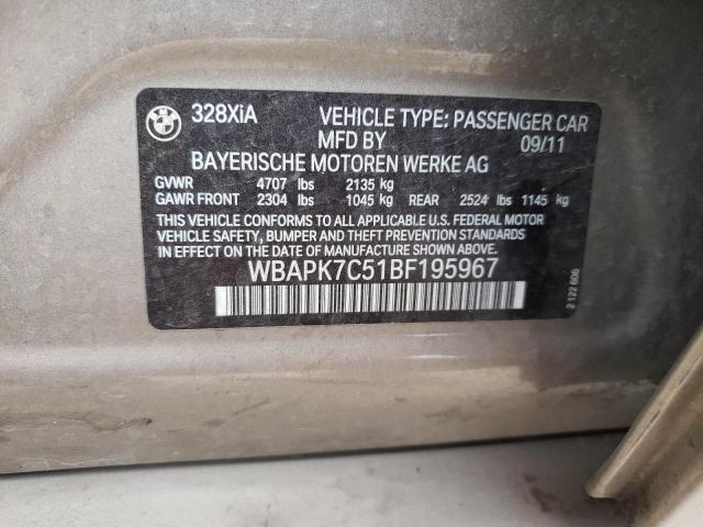 2011 Bmw 328 Xi მანქანა იყიდება აუქციონზე, vin: WBAPK7C51BF195967, აუქციონის ნომერი: 48647223