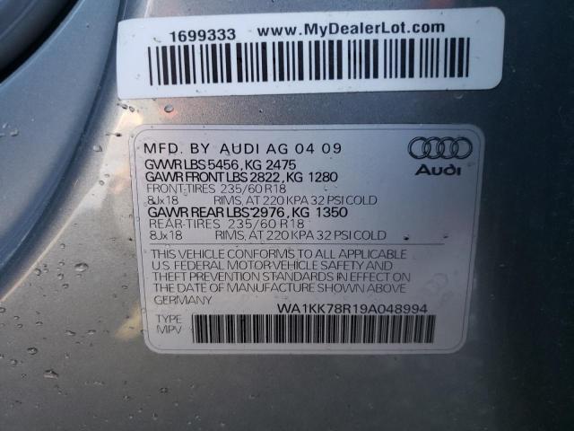 49148413 :رقم المزاد ، WA1KK78R19A048994 vin ، 2009 Audi Q5 3.2 مزاد بيع