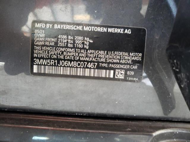 Продажа на аукционе авто 2021 Bmw 330i, vin: 3MW5R1J06M8C07467, номер лота: 48269723