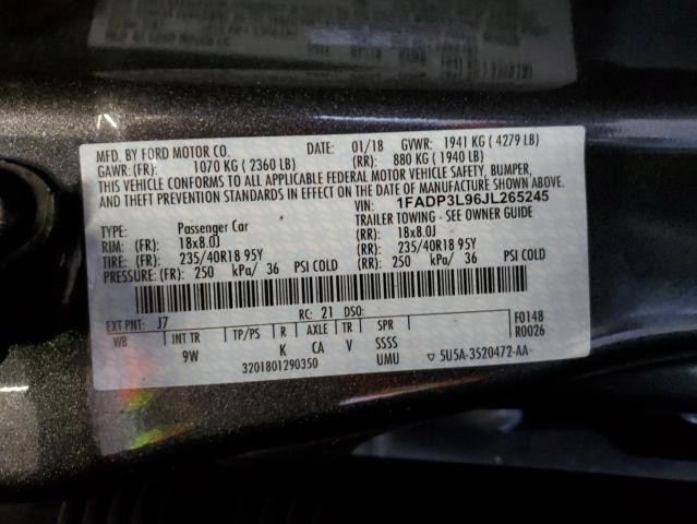 Продаж на аукціоні авто 2018 Ford Focus St, vin: 1FADP3L96JL265245, номер лоту: 50335353