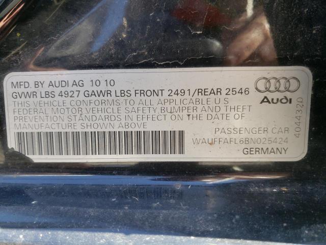 2011 Audi A4 Premium Plus მანქანა იყიდება აუქციონზე, vin: WAUFFAFL6BN025424, აუქციონის ნომერი: 48310463
