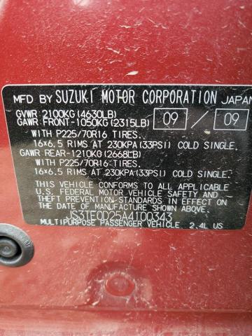Aukcja sprzedaży 2010 Suzuki Grand Vitara Premium, vin: JS3TE0D25A4100343, numer aukcji: 44354683