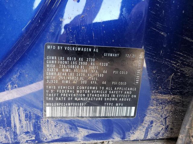 Auction sale of the 2021 Volkswagen Id.4 Pro S, vin: WVGUNPE24MP065867, lot number: 49761803