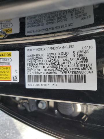 2018 Honda Accord Sport მანქანა იყიდება აუქციონზე, vin: 1HGCV2F31JA049748, აუქციონის ნომერი: 50029463