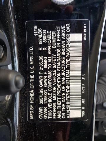 49933913 :رقم المزاد ، SHHFK7H74HU211244 vin ، 2017 Honda Civic Exl مزاد بيع