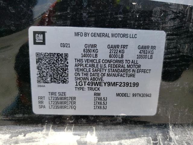 2021 Gmc Sierra K3500 Denali მანქანა იყიდება აუქციონზე, vin: 1GT49WEY9MF239199, აუქციონის ნომერი: 45361223