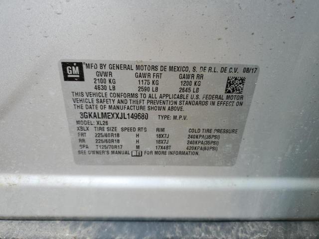 Aukcja sprzedaży 2018 Gmc Terrain Sle, vin: 3GKALMEXXJL149680, numer aukcji: 49809603