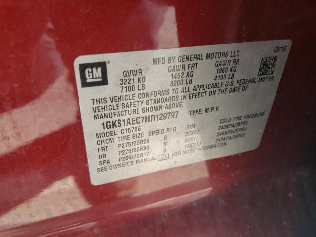 Aukcja sprzedaży 2017 Gmc Yukon Sle, vin: 1GKS1AEC7HR129797, numer aukcji: 47442003