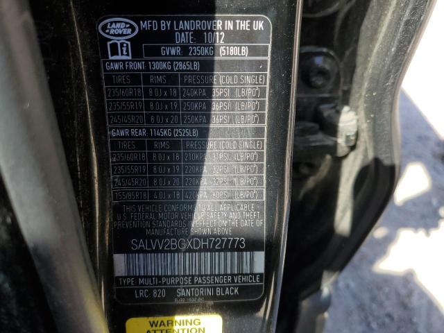 Aukcja sprzedaży 2013 Land Rover Range Rover Evoque Prestige Premium, vin: SALVV2BGXDH727773, numer aukcji: 47981153
